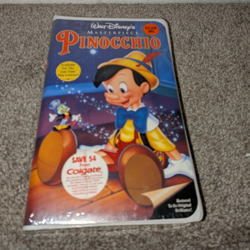 Walt Disney Masterpiece Pinocchio VHS 1993 Fully Restored Sealed 239-2